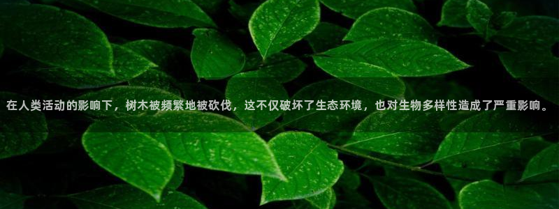 新宝GG管理：在人类活动的影响下，树木被频繁地被砍伐，这不仅破坏了生态环境，也对生物多样性造成了严重